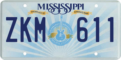 MS license plate ZKM611