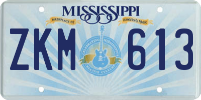 MS license plate ZKM613