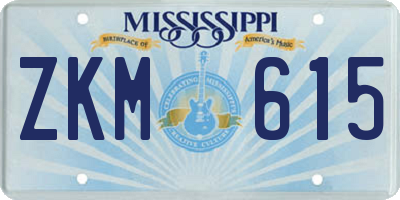 MS license plate ZKM615