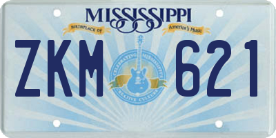 MS license plate ZKM621