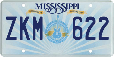 MS license plate ZKM622