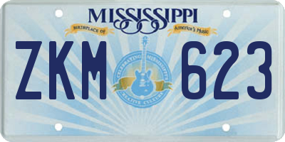 MS license plate ZKM623