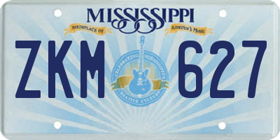 MS license plate ZKM627
