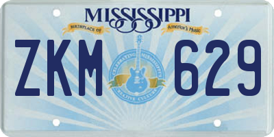 MS license plate ZKM629