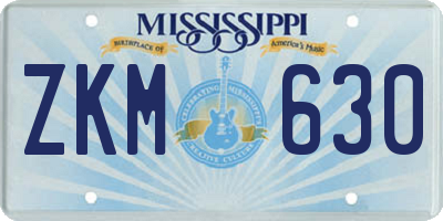 MS license plate ZKM630