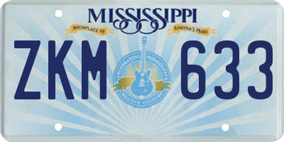 MS license plate ZKM633
