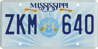 MS license plate ZKM640