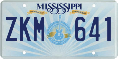 MS license plate ZKM641
