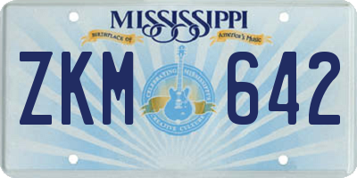 MS license plate ZKM642