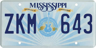 MS license plate ZKM643