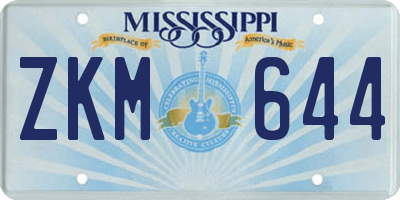 MS license plate ZKM644
