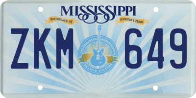 MS license plate ZKM649