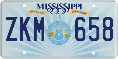 MS license plate ZKM658