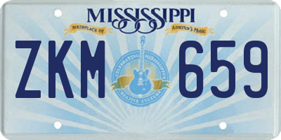 MS license plate ZKM659