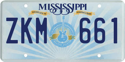 MS license plate ZKM661