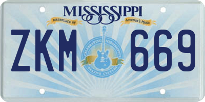 MS license plate ZKM669