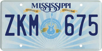 MS license plate ZKM675