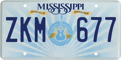 MS license plate ZKM677