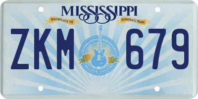 MS license plate ZKM679