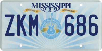 MS license plate ZKM686
