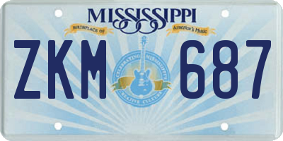 MS license plate ZKM687