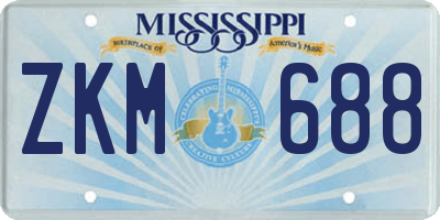 MS license plate ZKM688