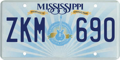 MS license plate ZKM690
