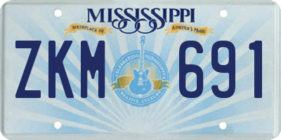 MS license plate ZKM691