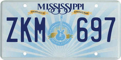 MS license plate ZKM697