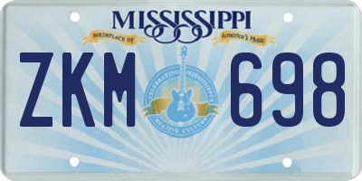 MS license plate ZKM698