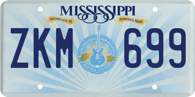 MS license plate ZKM699