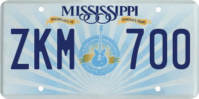 MS license plate ZKM700