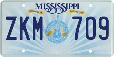 MS license plate ZKM709