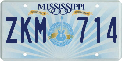 MS license plate ZKM714