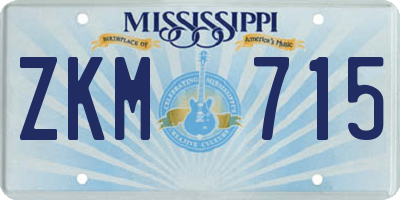 MS license plate ZKM715