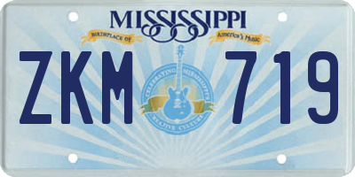 MS license plate ZKM719