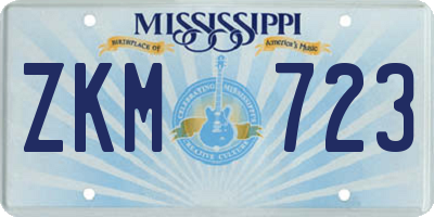 MS license plate ZKM723