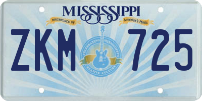 MS license plate ZKM725