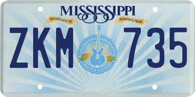 MS license plate ZKM735
