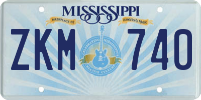 MS license plate ZKM740