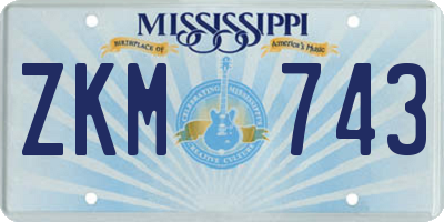 MS license plate ZKM743