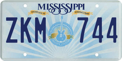 MS license plate ZKM744