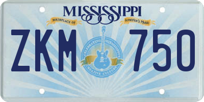 MS license plate ZKM750