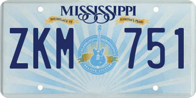 MS license plate ZKM751