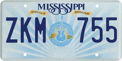 MS license plate ZKM755