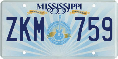 MS license plate ZKM759
