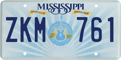 MS license plate ZKM761