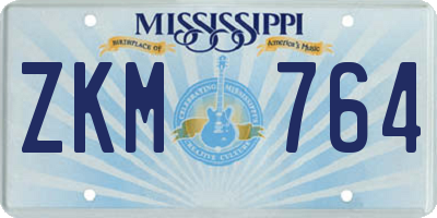 MS license plate ZKM764