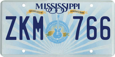 MS license plate ZKM766