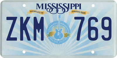 MS license plate ZKM769